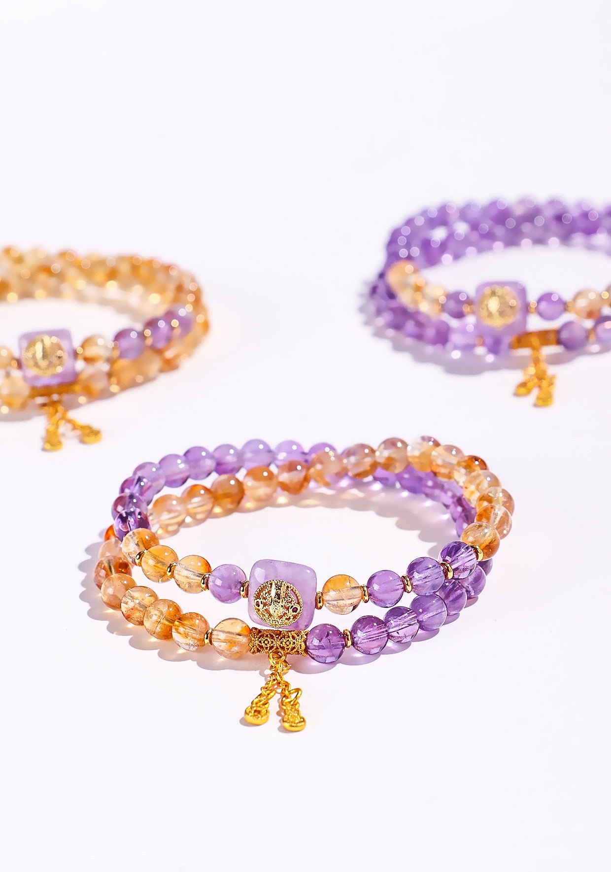 Planderful Fortune's Favor Bracelet – Elegant Amethyst Double Circle Design