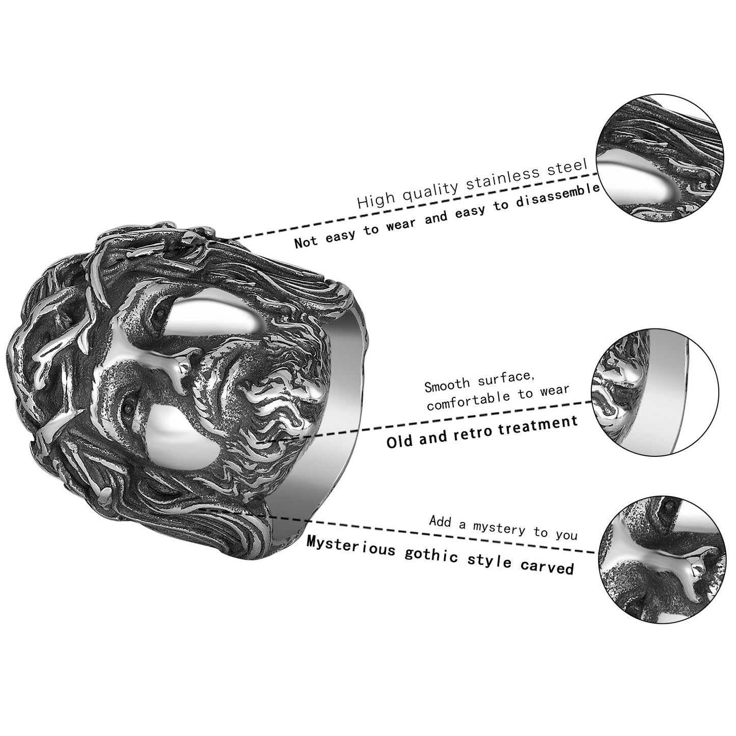 Steel Ring – Statement Punk Style For Men Everyday Edgy Dominance By Planderful Brand