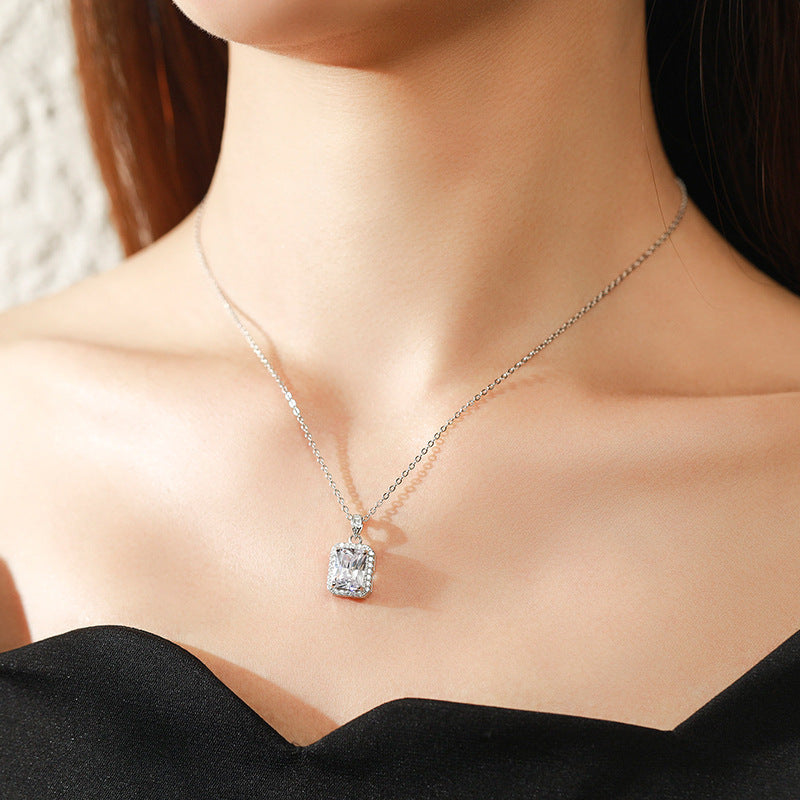Luxurious 925 Sterling Silver Zircon Necklace by Planderful Collection