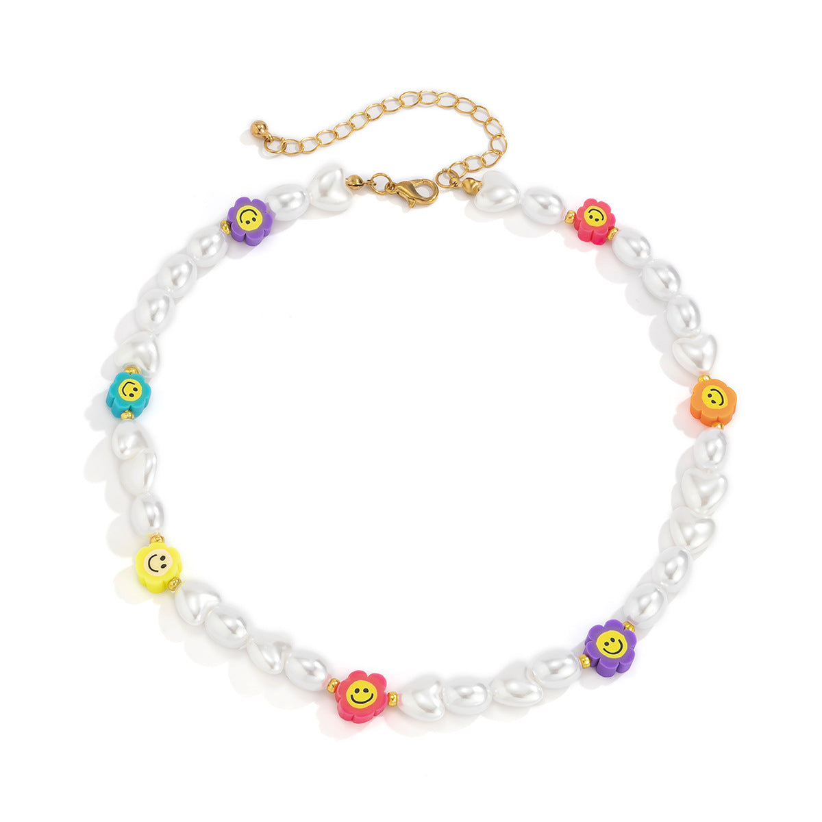 Planderful Vienna Verve Elegant Statement Necklace For Women Floral Imitation Pearl Ethnic Geometric Design