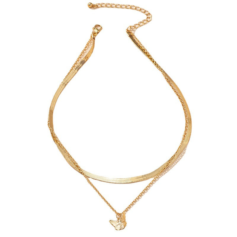 Enchanting Butterfly Duo Necklace - Elegant and Stylish Jewelry Piece for Women