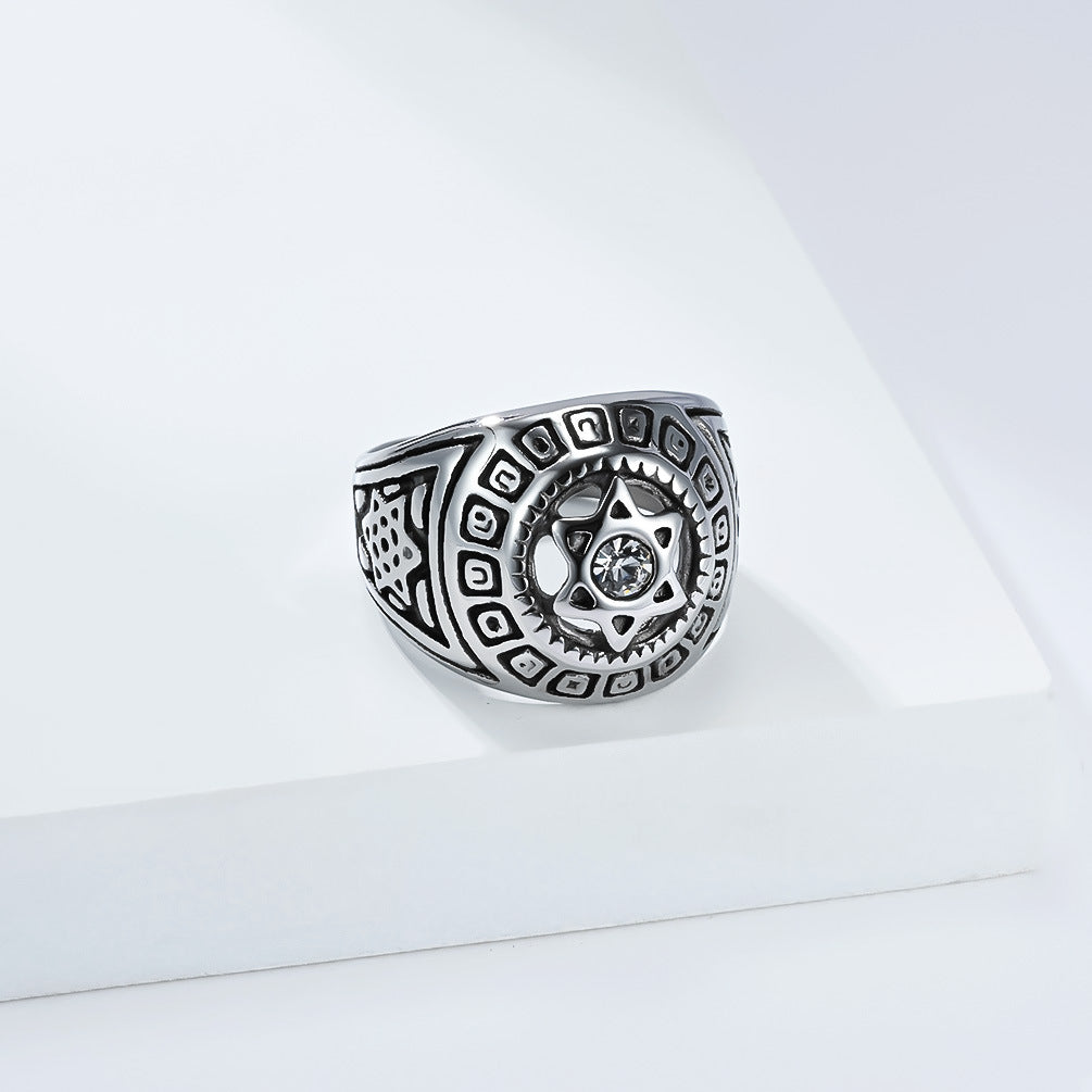 Vintage Stainless Steel Ring for Men