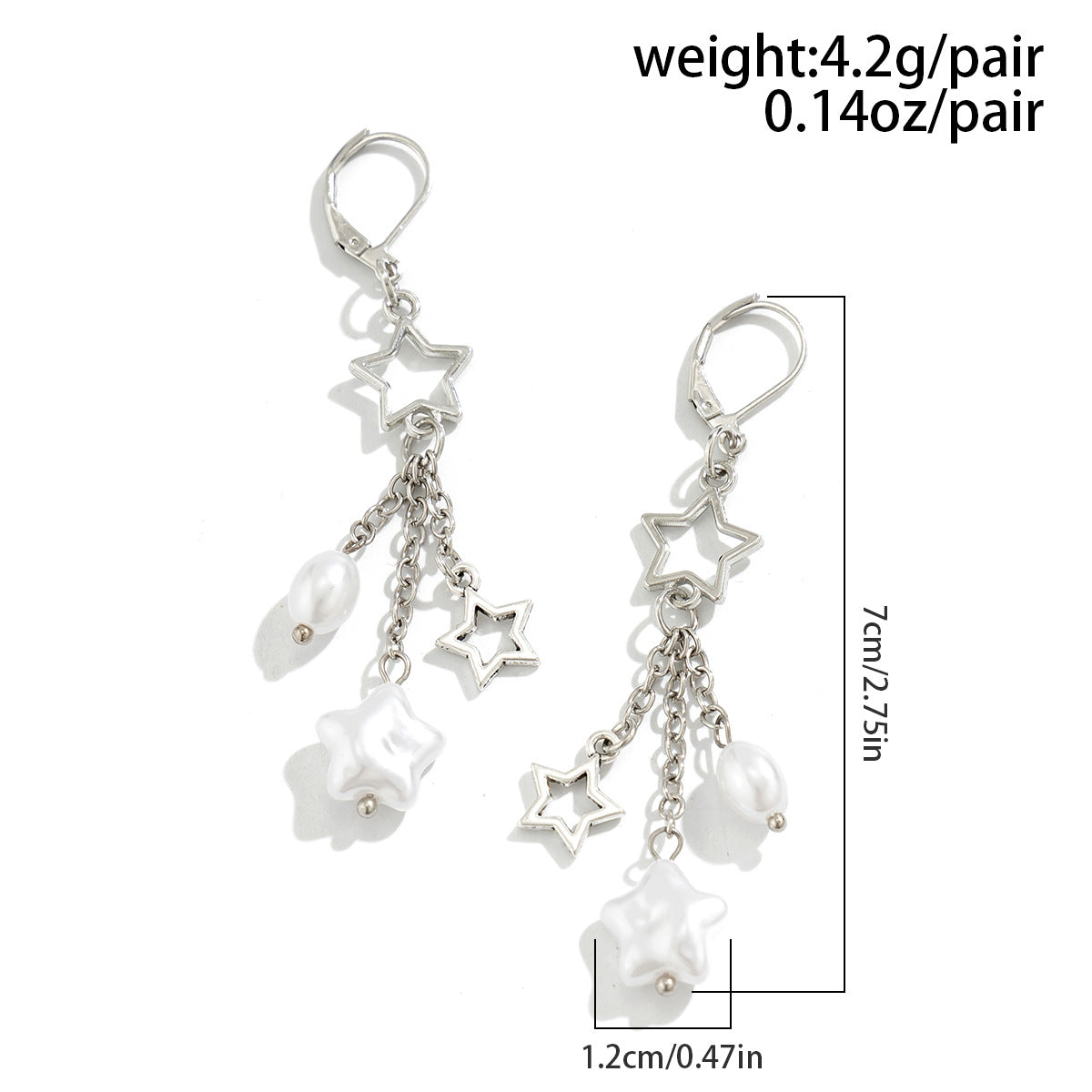 Planderful Star Shaped Pearl Fringe Earrings Vienna Verve For Women Elegant Versatile Statement Jewelry