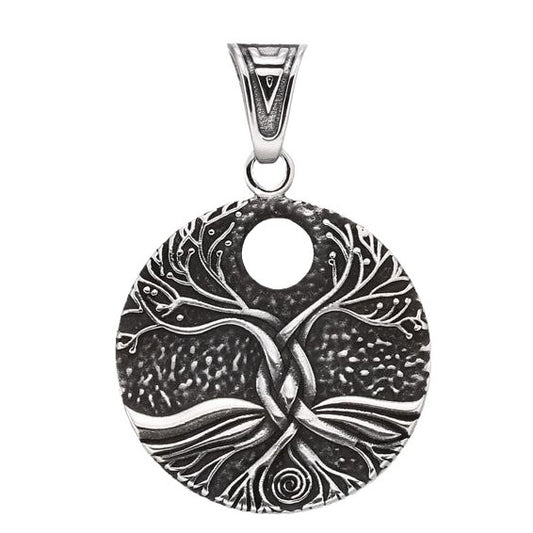 Titanium Steel Viking Tree of Life Pendant for Men – Retro European American Jewelry