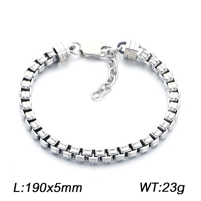 Stylish – Atmospheric Checkered Chain – Box Chain In Japan & South Korea Bracelet