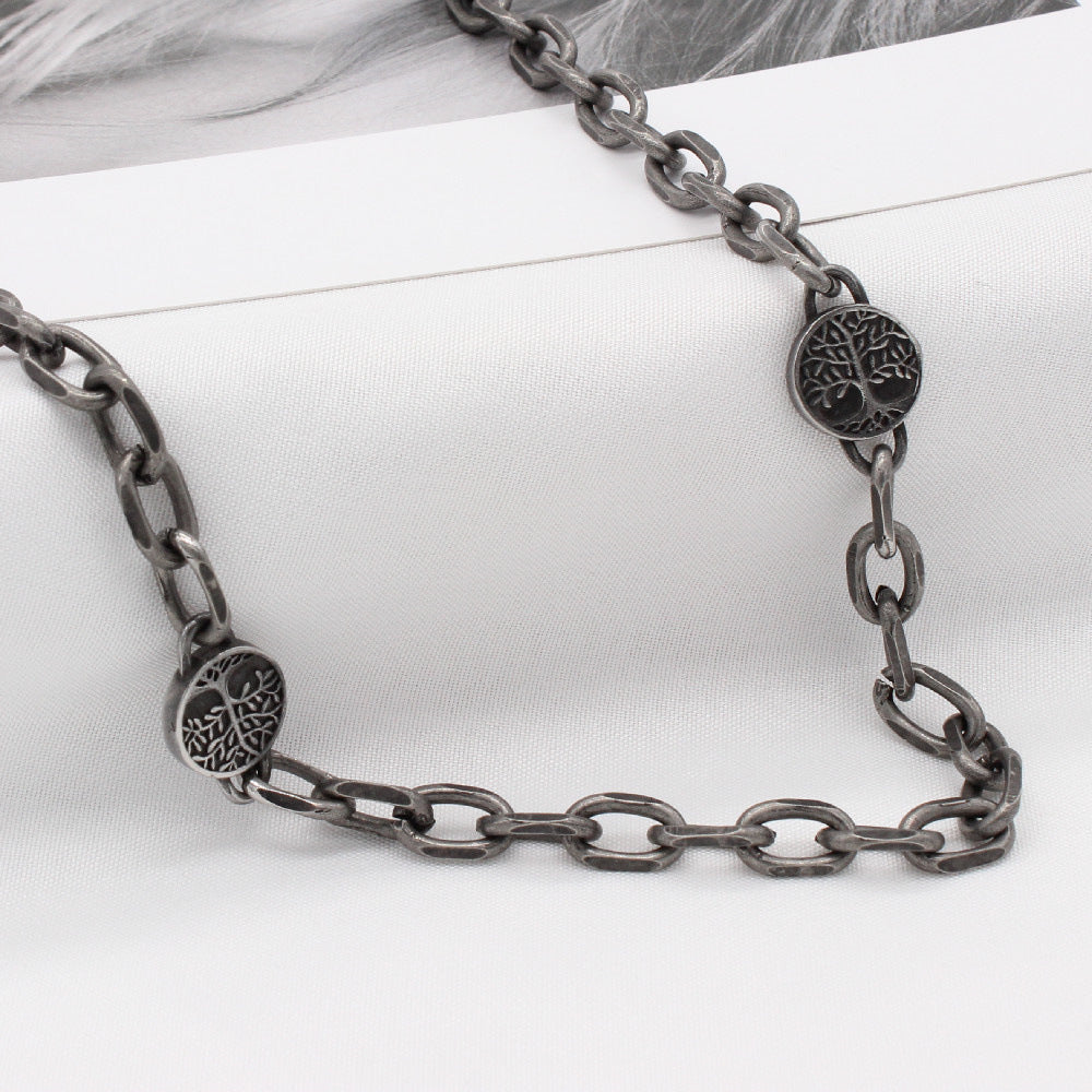 Planderful Premium Titanium Steel Viking Life Tree Necklace Unisex Jewelry With Protection Symbol