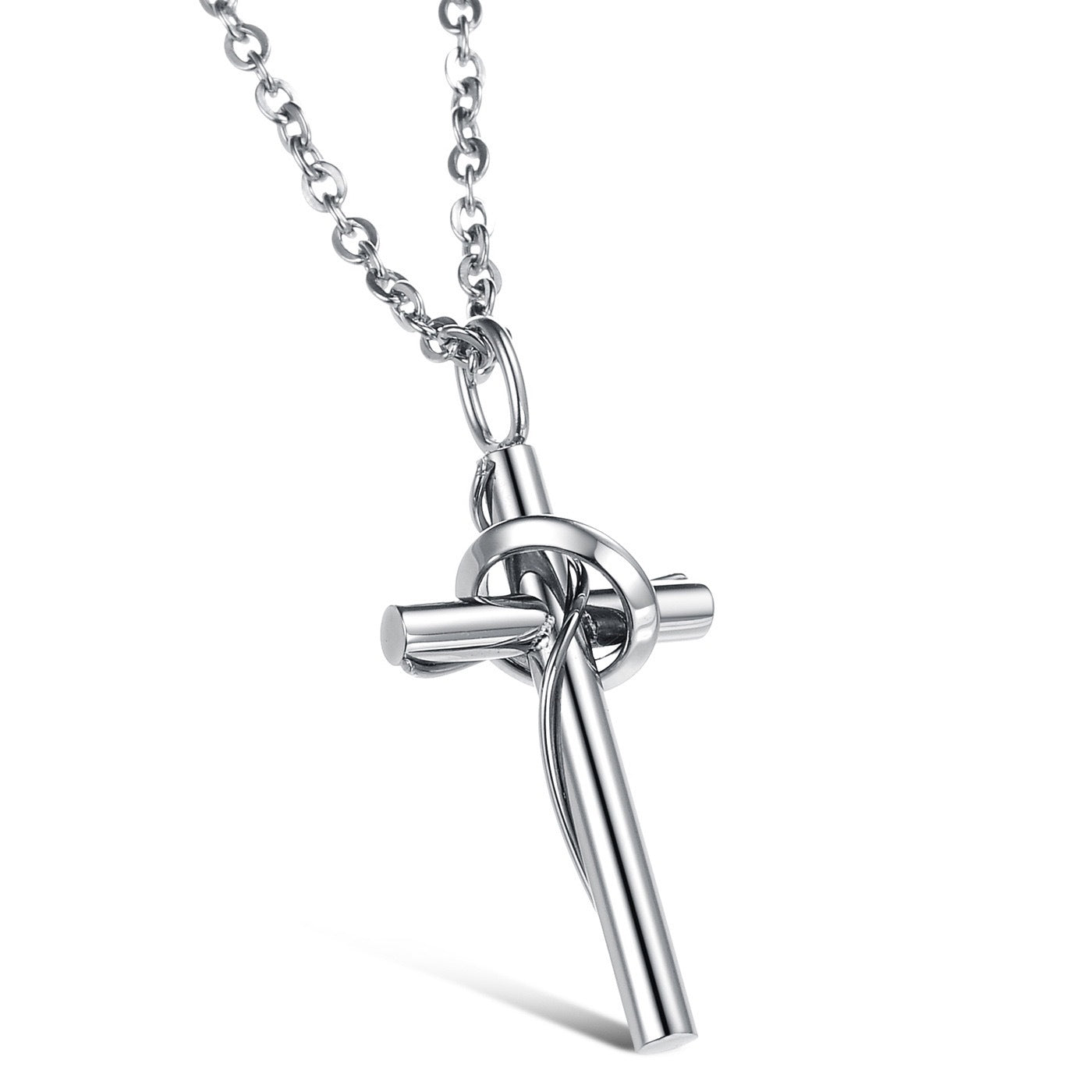 Planderful Cross Pendant Necklace Durable Steel Unisex Jewelry Timeless Minimalist Design Gift For Faithful Daily Wear