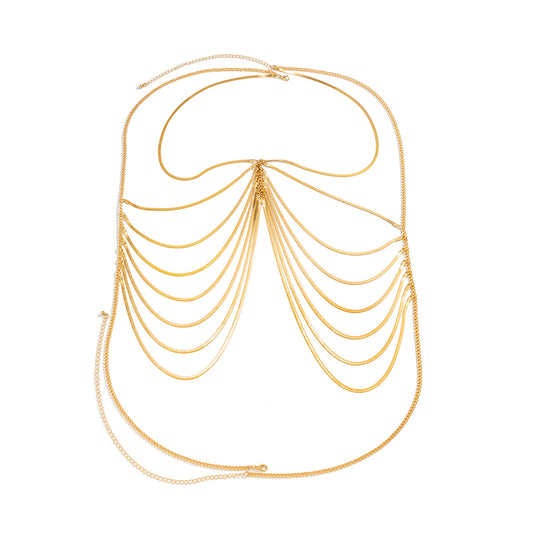 European Charm Multi-layer Tassel Body Chain Necklace from Vienna Verve