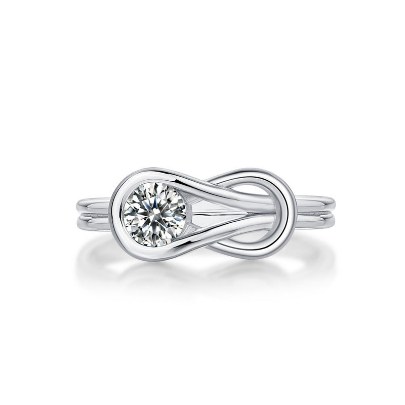 Planderful Geometric Moissanite Sterling Silver Ring – 5 × 5 mm, 0.45 ct