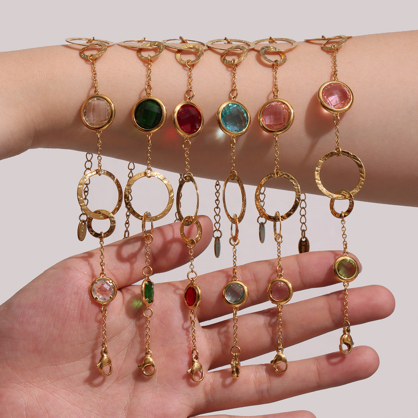 Planderful Czech Glass Ring Bracelet Women Elegant Jewelry