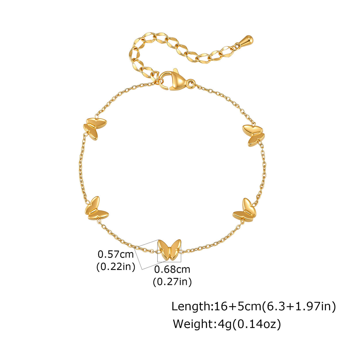 Stainless Steel Wind Delicate Sense Ladies Collarbone Chain Butterfly Necklace Gold