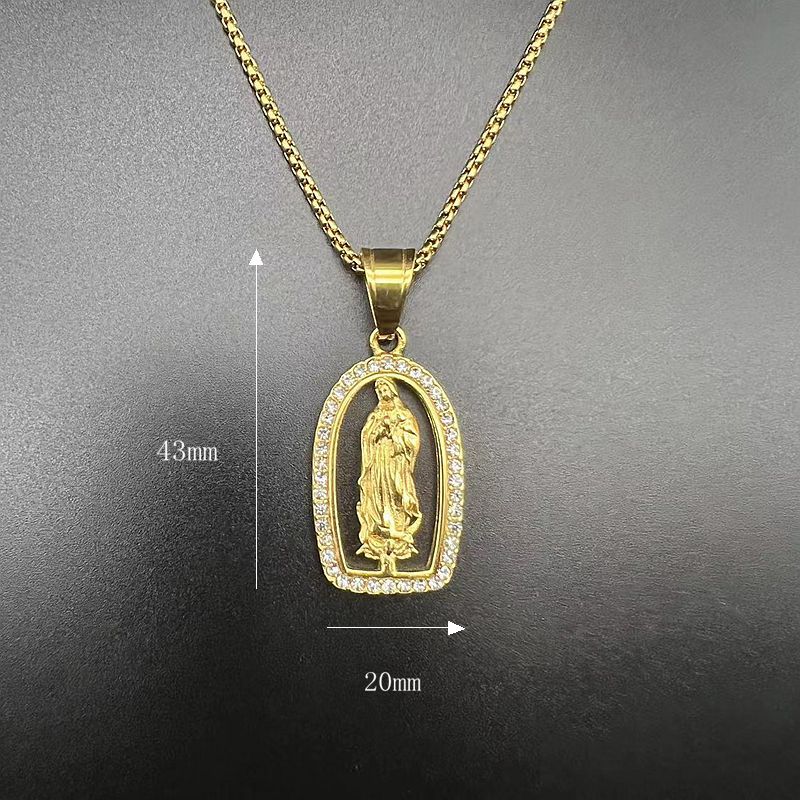 Stainless Steel Necklace – Elegant Virgin Mary Pendant
