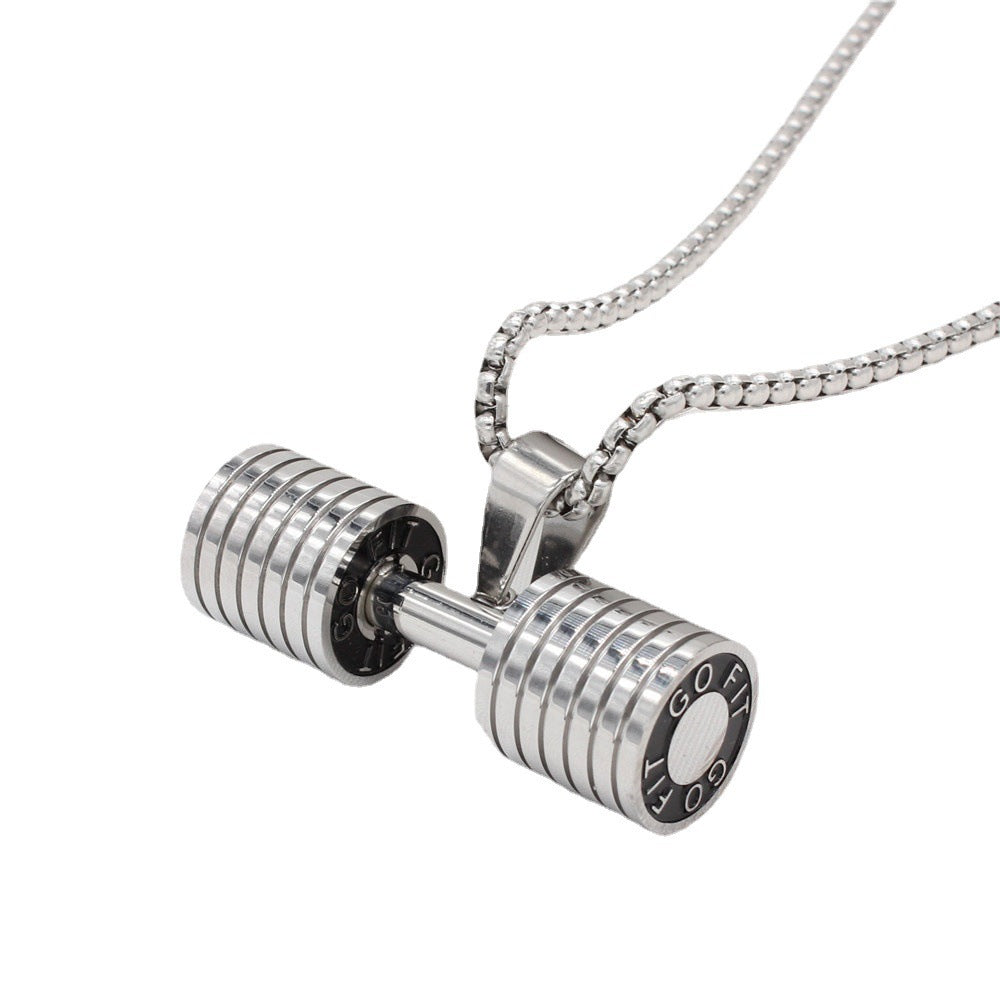 Planderful Titanium Steel Necklace For Men Gym Fitness Pendant Durable Urban Style