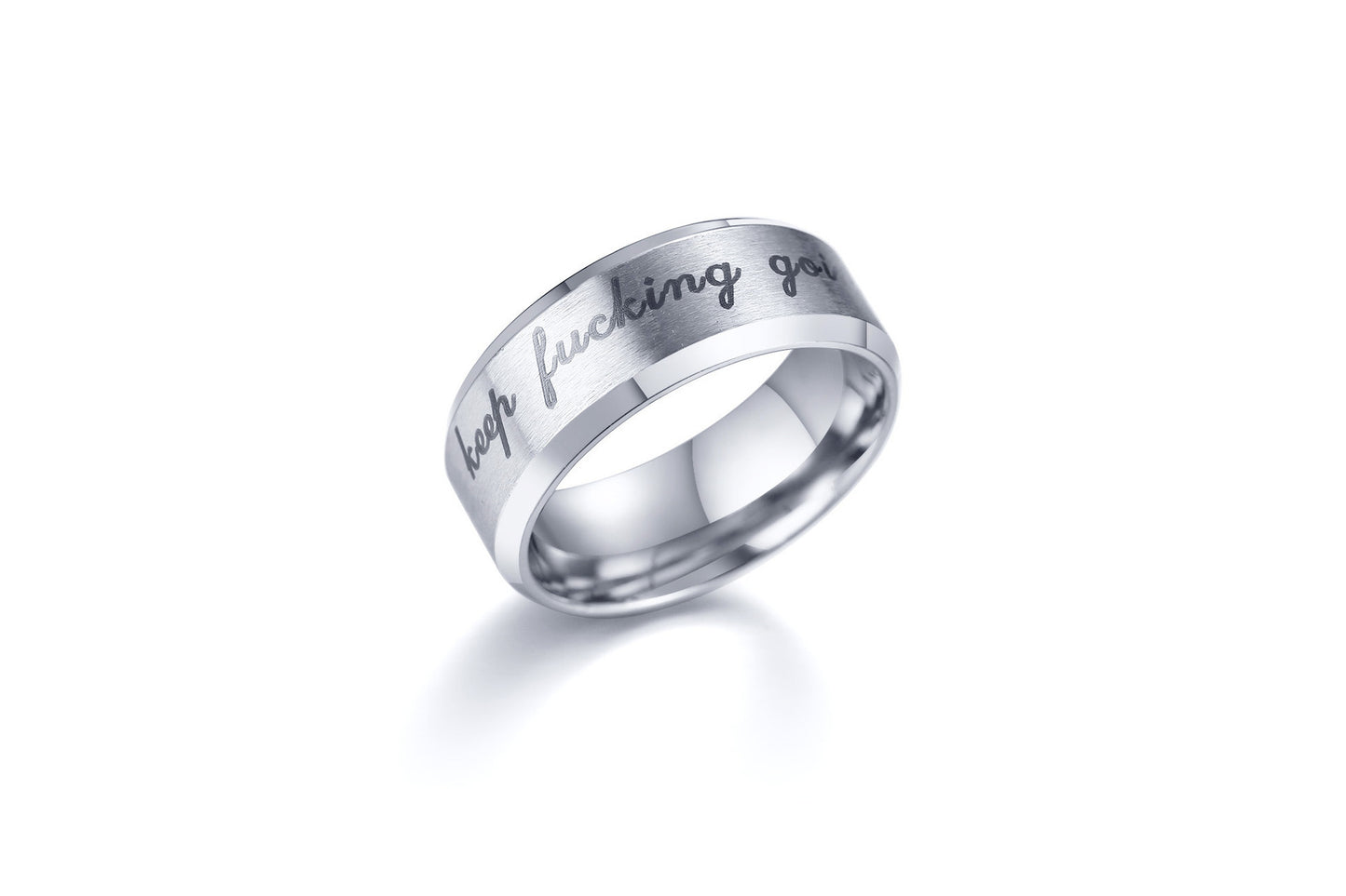 Keep Fucking Going Amazon Jewelry Ring Men's Stainless Steel Ring
