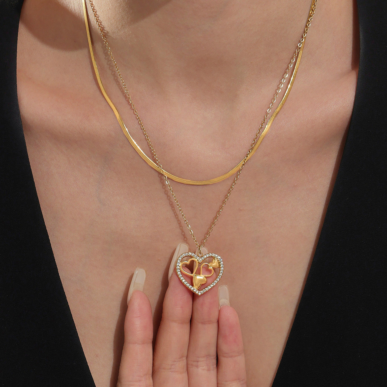 Planderful Zircon Necklace Versatile 18k Gold Plated Women