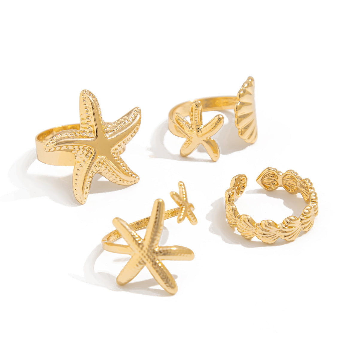 Planderful Vienna Verve Starfish Shell Ring Vacation Style For Women Ocean Inspired Statement Jewelry