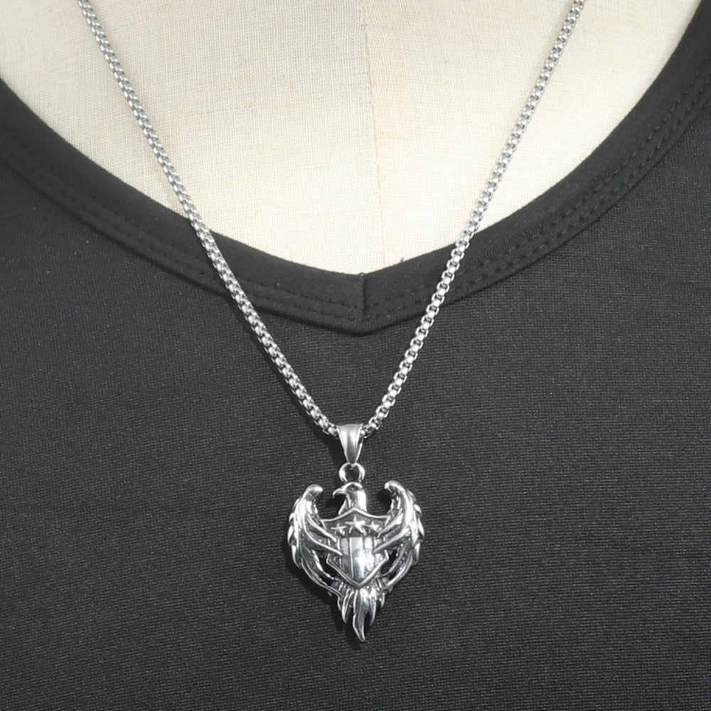 European And American Stainless Steel Eagle Pendant Necklace