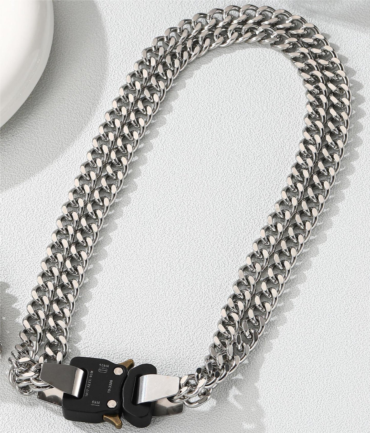 Planderful Jewelry Steel Lock Chain Necklace For Men Hip Hop Street Style Premium