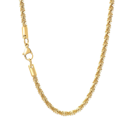 And Stainless Steel Women'S Flash Chain Collarbone Chain, Minimalist Twisted Rope Chain Corn Necklace