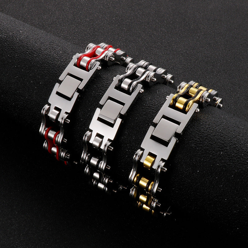 Stylish Custom Hip-Hop Train Bracelet - Men's Gold-Plated Electroplated Accessory