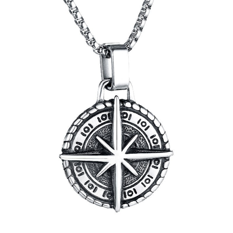 Planderful Cross Compass Pendant Necklace For Men Stainless Steel Durable From Everyday Genie Collection Gift Ready