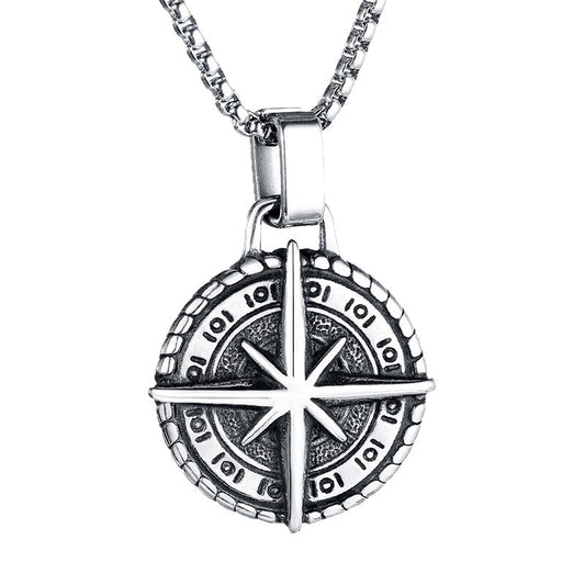 Planderful Cross Compass Pendant Necklace For Men Stainless Steel Durable From Everyday Genie Collection Gift Ready