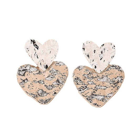Exaggerated Geometric Pleated Love Earrings - Vienna Verve Collection