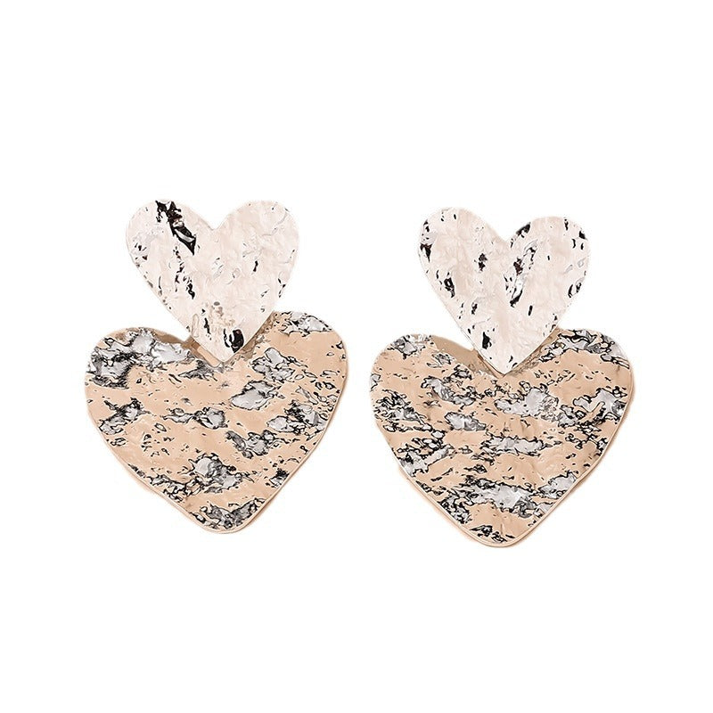 Exaggerated Geometric Pleated Love Earrings - Vienna Verve Collection