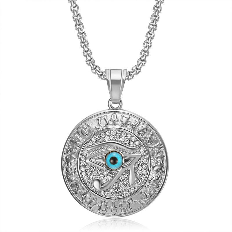 Zircon Necklace - Statement Eye of Horus Pendant