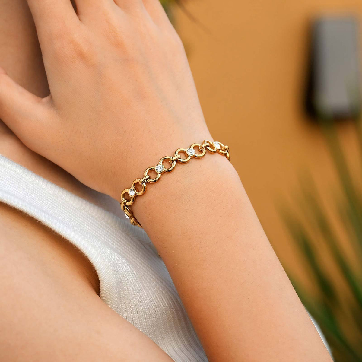 Zircon Stainless Steel Bracelet