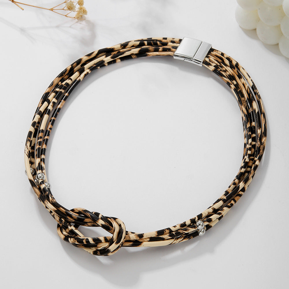 Planderful Savanna Rhythms Necklace – Elegant Leopard Print Design