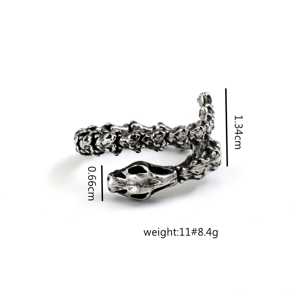 Vintage Viking Snake Stainless Steel Men's Ring