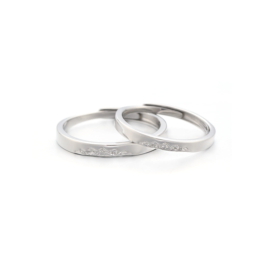 Planderful Everyday Genie – S925 Sterling Silver Alliance Vow Couple Ring for Valentine's Day