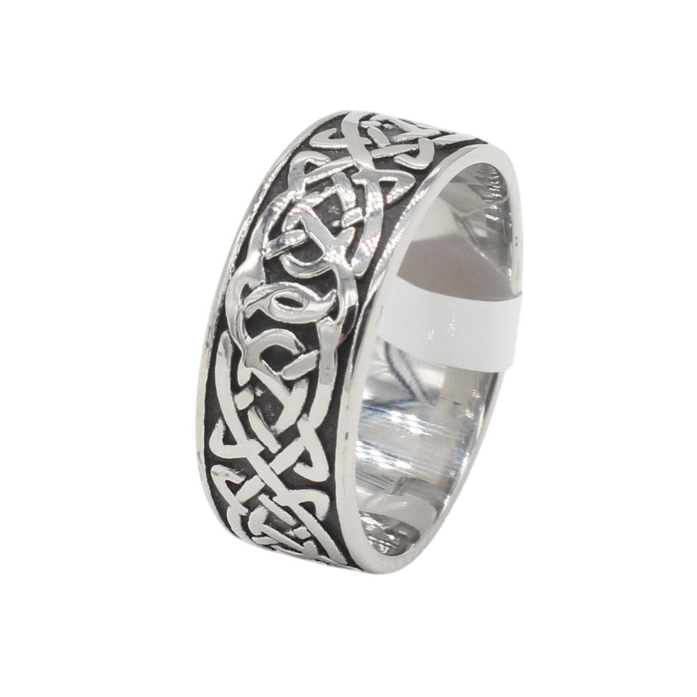 Viking Pattern Ring Titanium Steel Unisex Durable Nordic Totem Design By Planderful For Men And Women