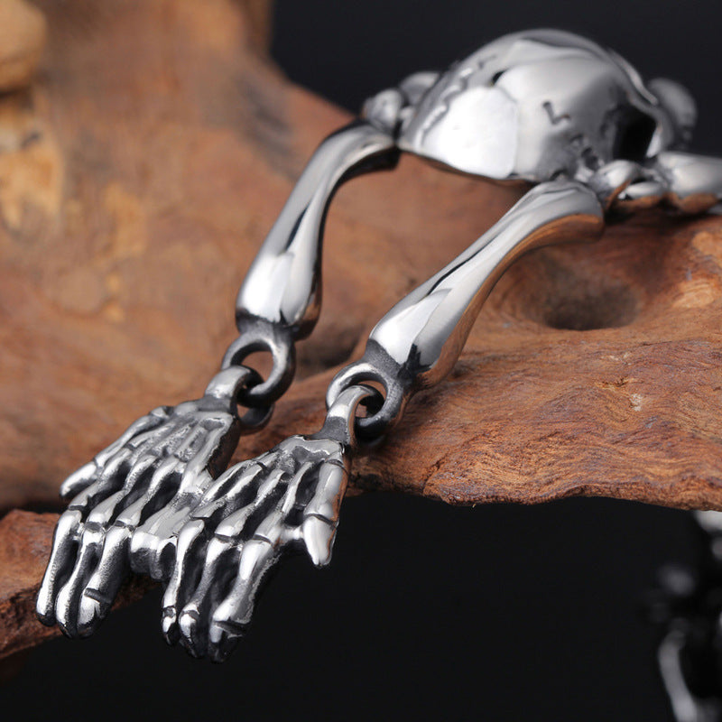 Halloween Horror Ghost Head – Punk Style Skull Men's Stainless Steel Bracelet