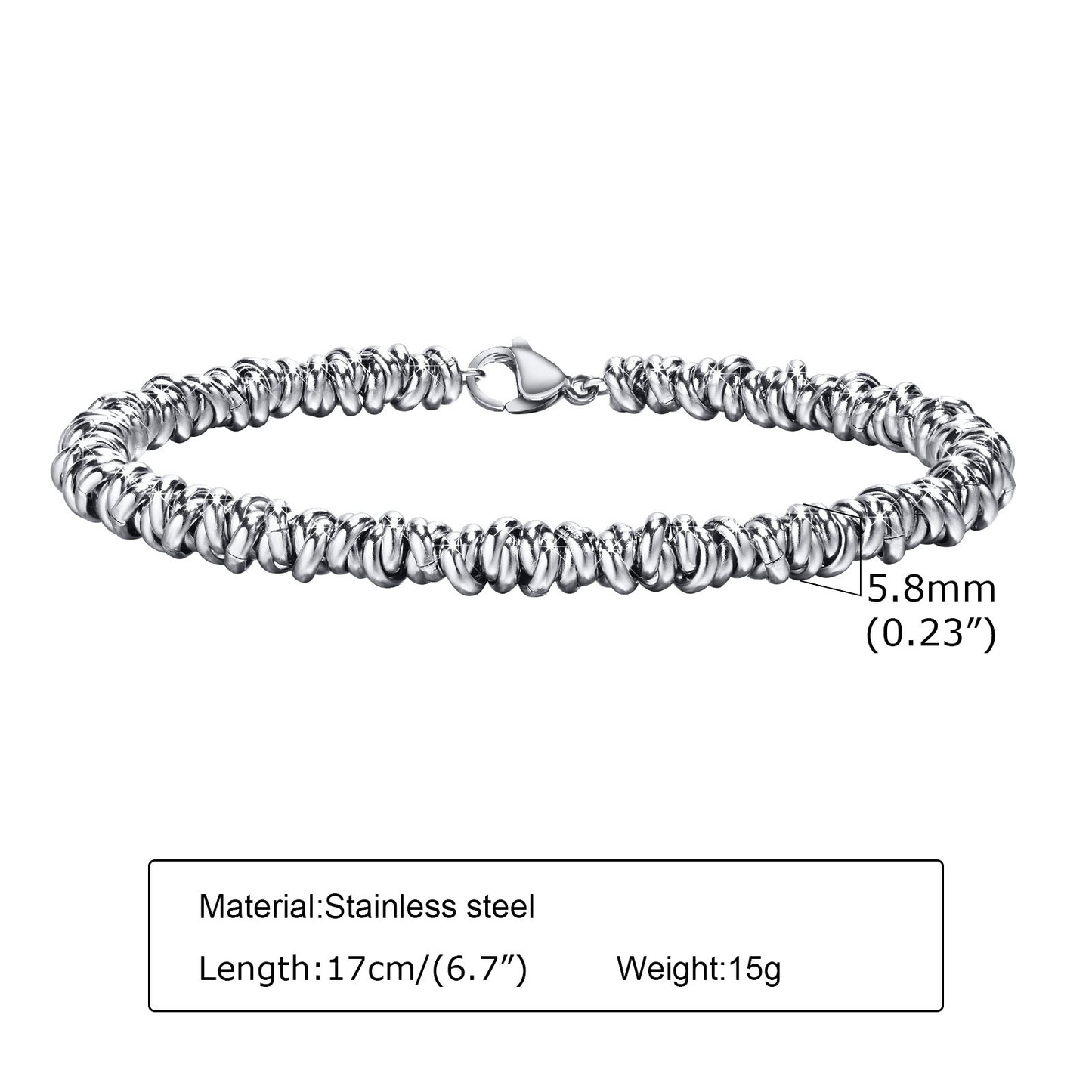 Stainless Steel Fashion Simple Unisex Open Ring Bracelet
