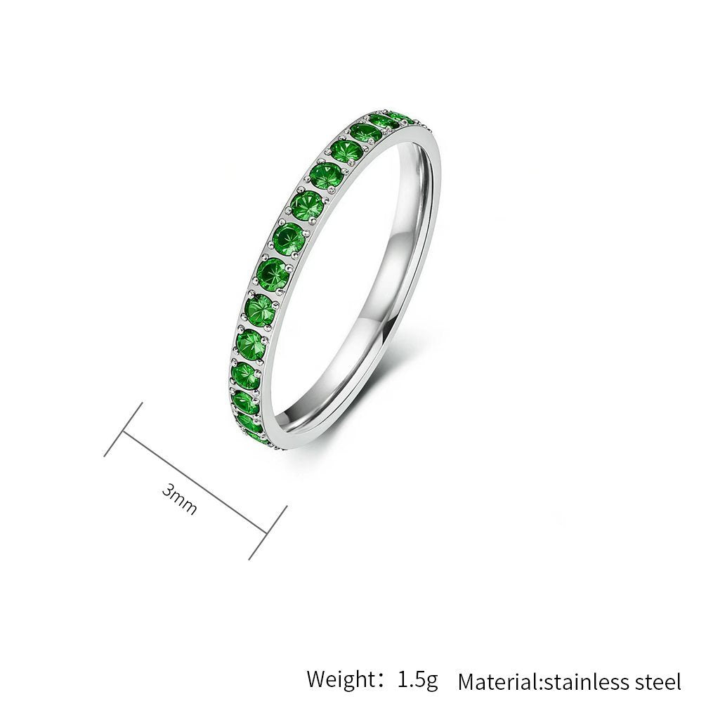 Planderful Titanium Steel Zircon Ring For Women Full Zircon Inlaid Light Luxury High End Niche Design
