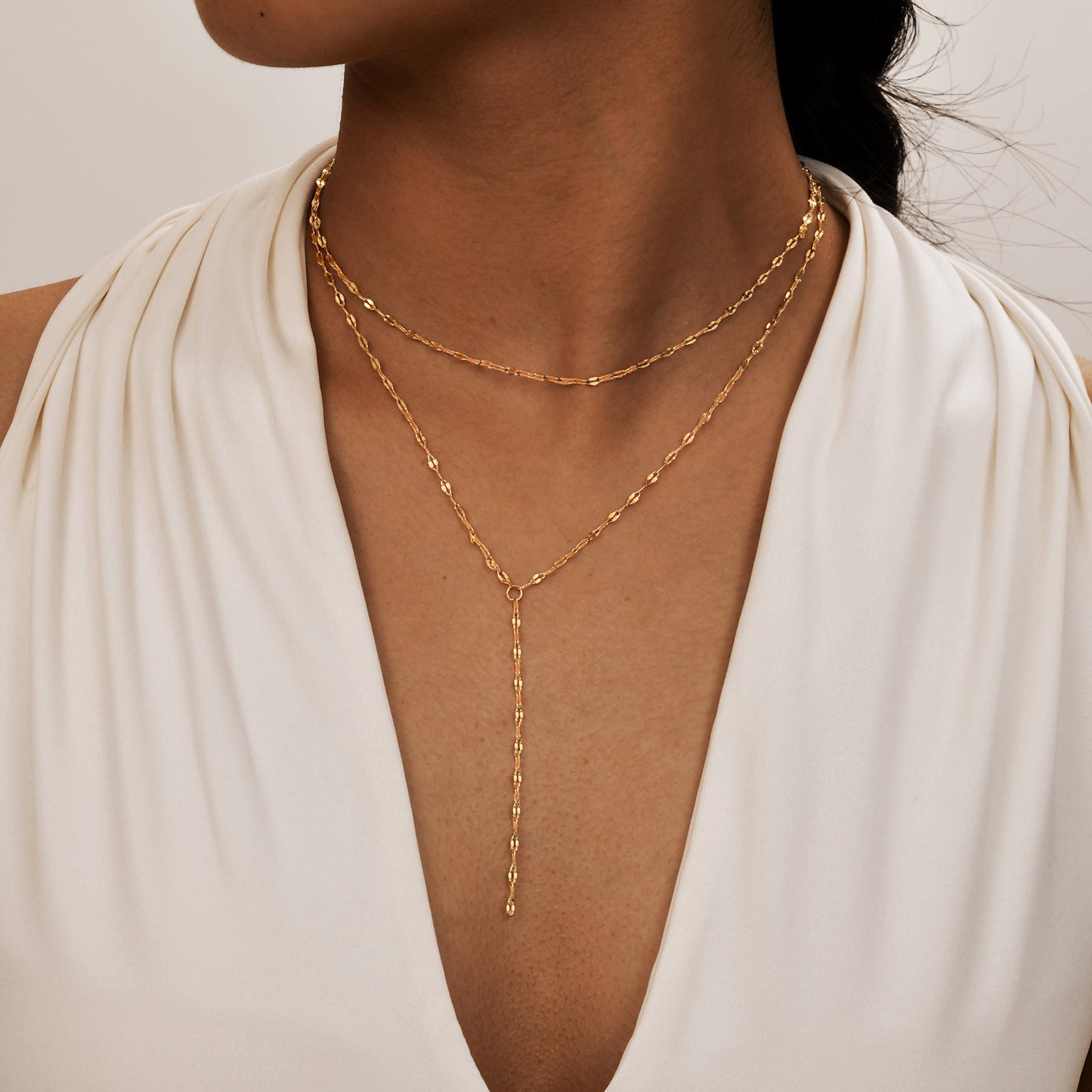 A Variety Of Y-Shaped Necklace – Women's Gold Imitation Pearl Tassel Stacked With Style