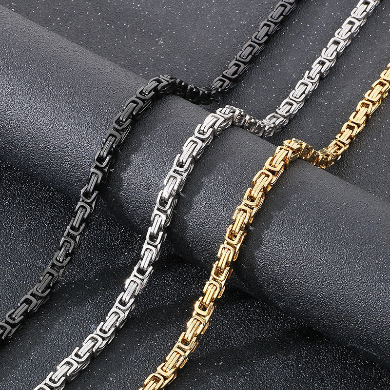 Planderful Emperor Lion Head Titanium Steel Necklace For Men