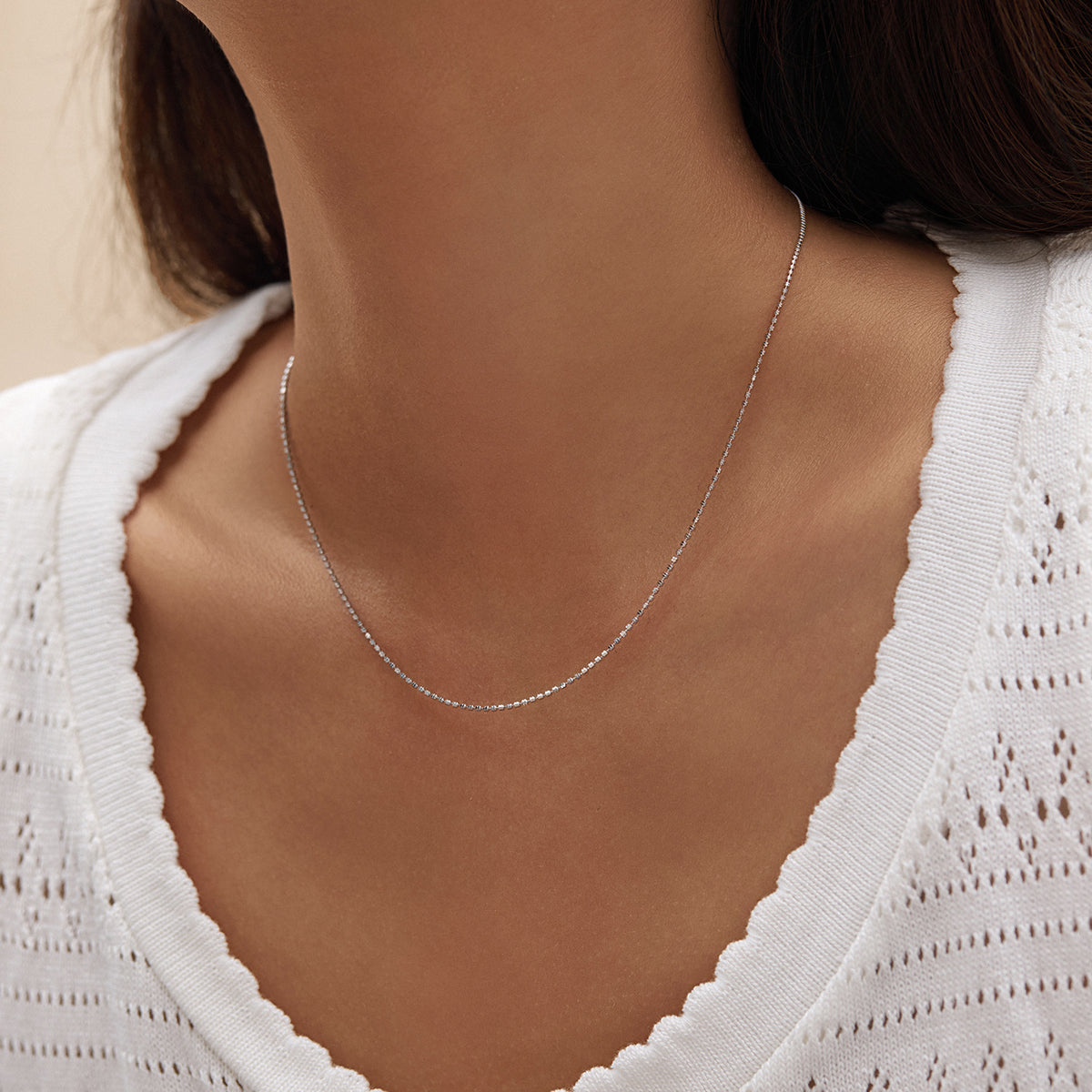 925 Sterling Silver Beanie Chain Necklace