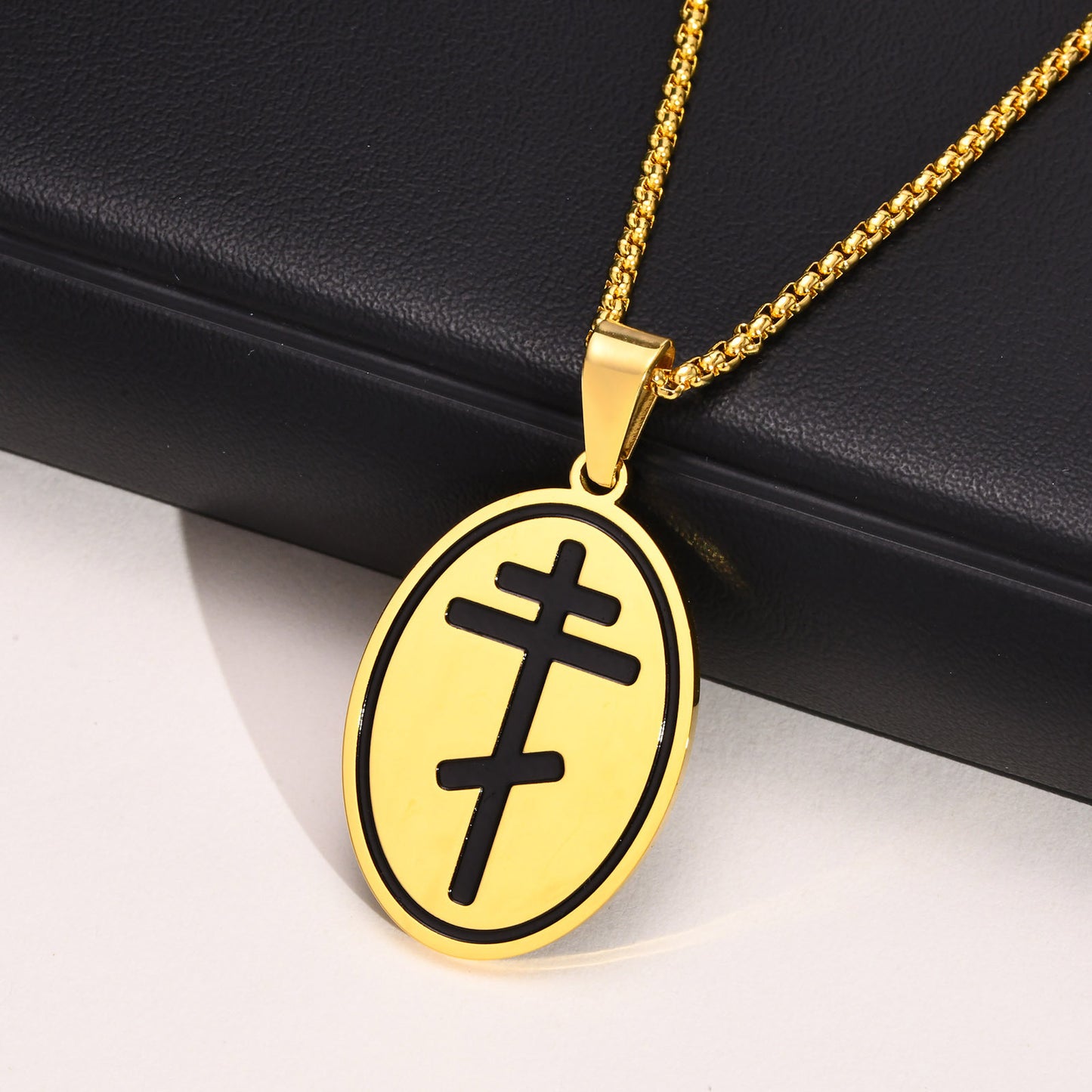 Cross-Border Hip-Hop Trend Stainless Steel Gold Pendant