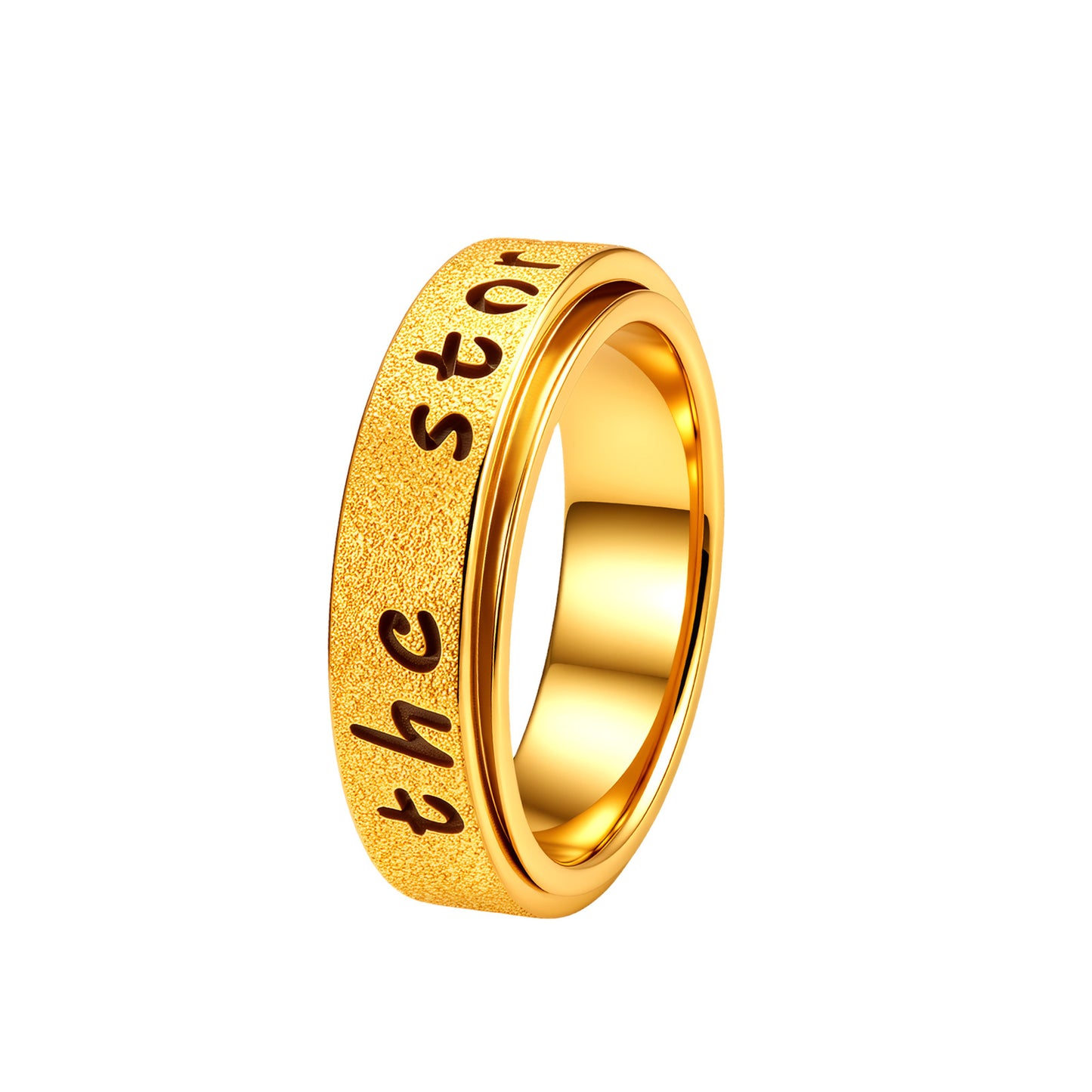 Planderful Premium Rotatable Stainless Steel Ring Decompression For Couples Unisex Everyday Genie