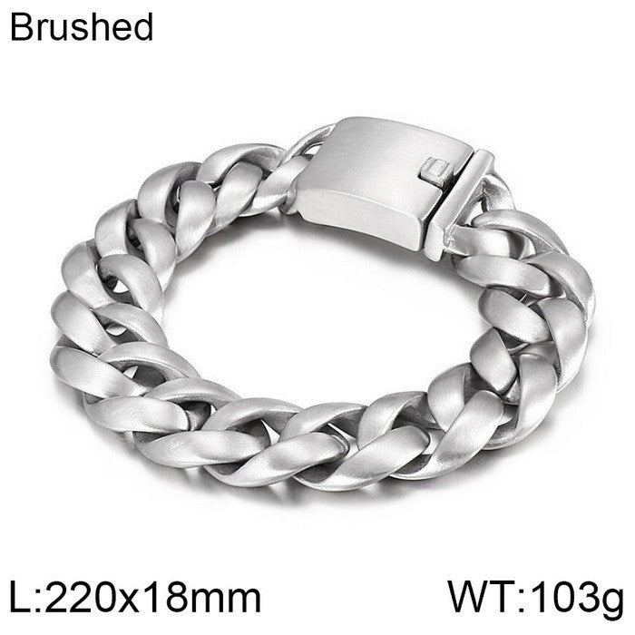 Snake Pattern Titanium Steel Men's Bracelet - Stylish and Customizable Design from Planderful Collection