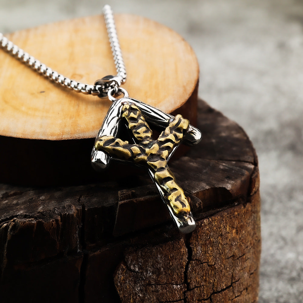 Cross-Border Nordic Viking Rune Titanium Steel Necklace for Men