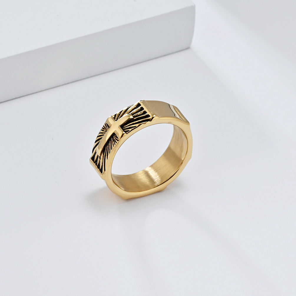 Steel Ring – Vintage Cross Ring