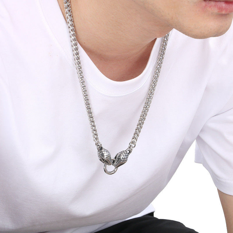 Planderful Collection Snake Necklace For Men Retro Punk