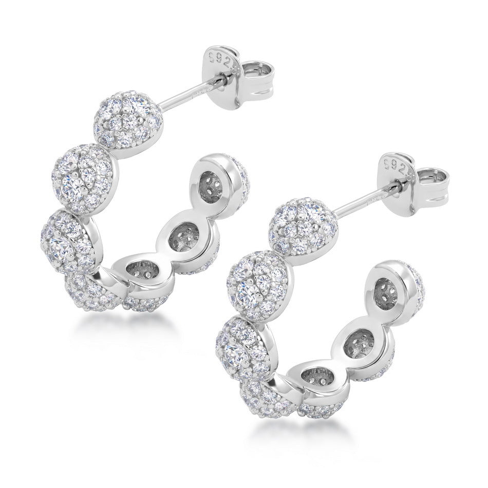 S925 Sterling Silver Moissanite Round 2 × 2 mm Stud Earrings