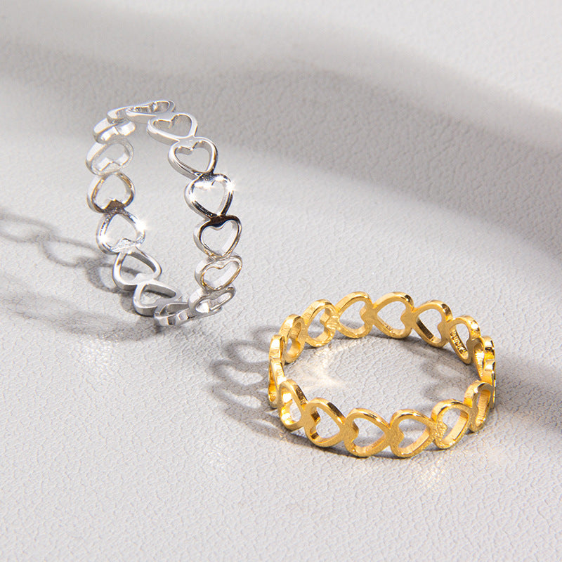 Explosive Hollow Circle Love Ring - Steel Men's Jewelry Wholesale