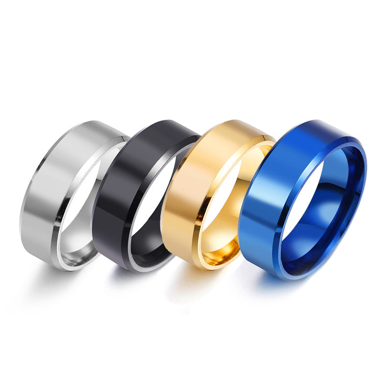 Planderful Everyday Genie 8mm Stainless Steel Mens Ring Unisex Wedding Band Durable Modern Jewelry