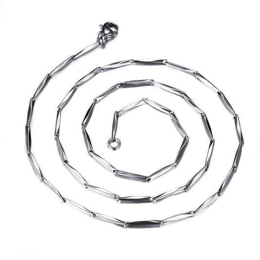 Titanium Steel Necklace Rhombus Chain Men's Jewelry